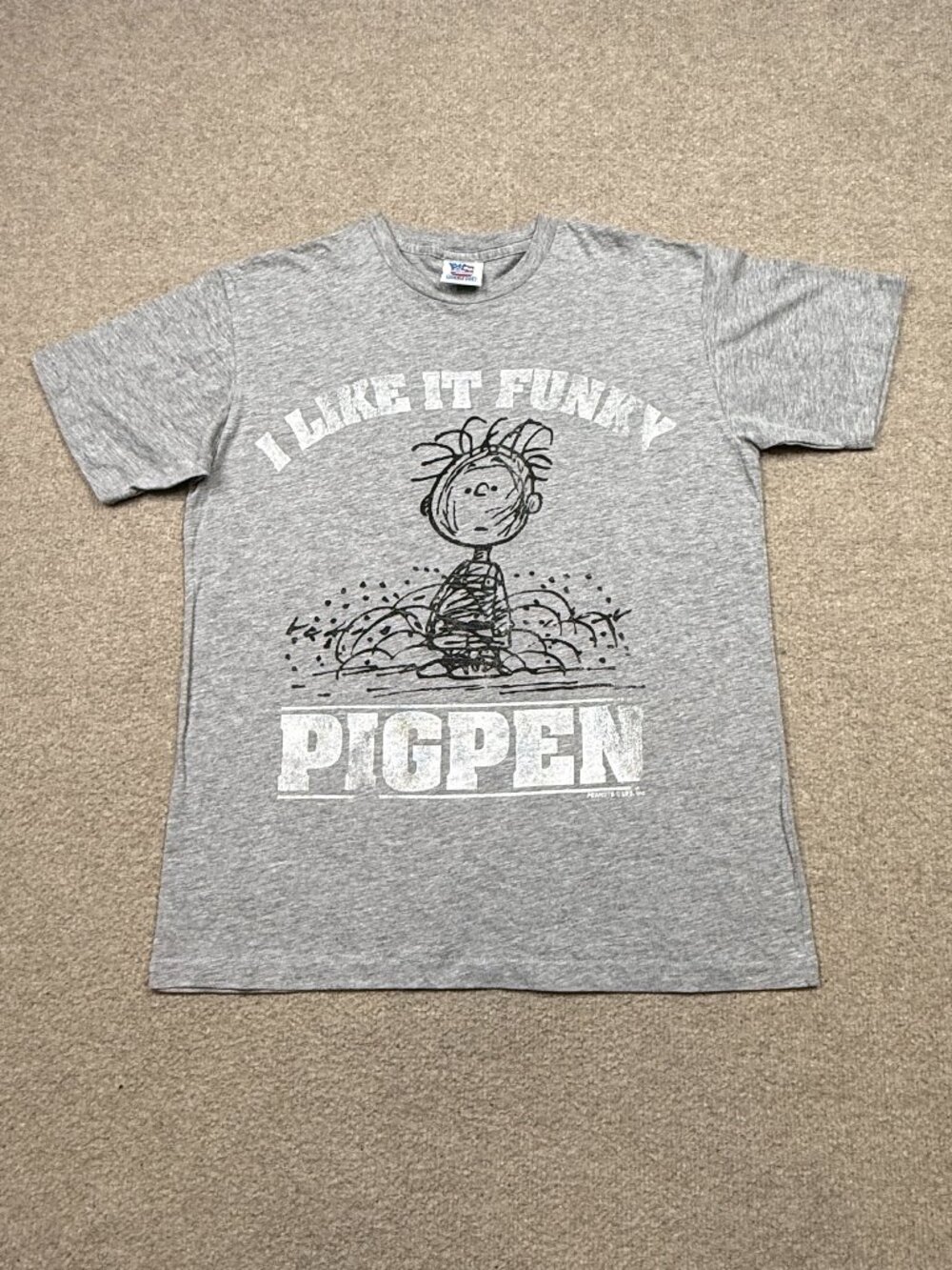 Snoopy x Junk Food T Shirt Men's Size M Gray Short Sleeve Vintage Y2K